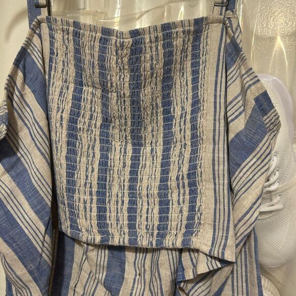 NWT Torrid Blue Striped Mock Button-Down Women's Crop Top - Picture 9 of 11